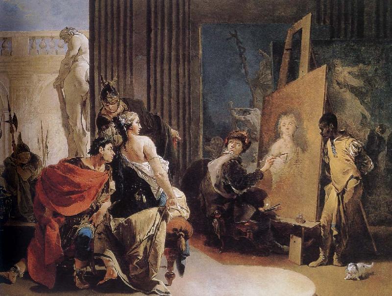 Giovanni Battista Tiepolo Alexander in the studio oil painting image